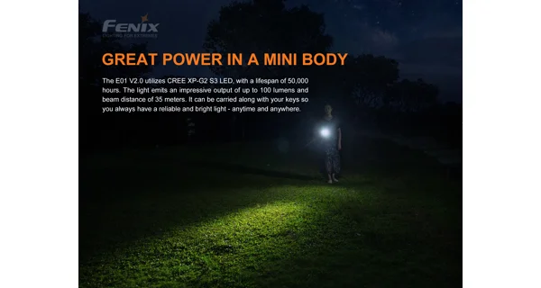 FENIX - Svítilna E01 V2.0 Černá