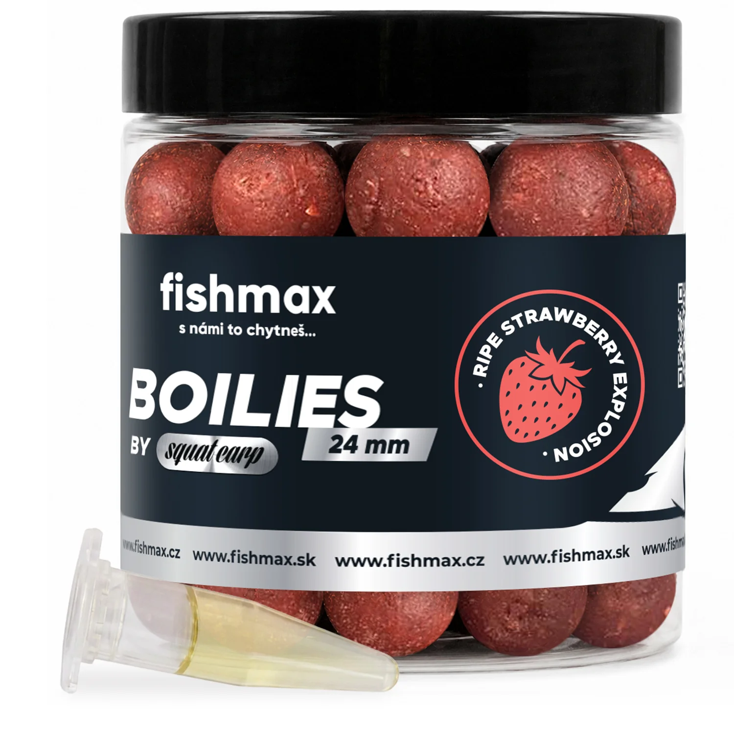 FISHMAX FISHMAX - Boilie s esencí By Squat Carp Strawbery Explosion 24 mm
