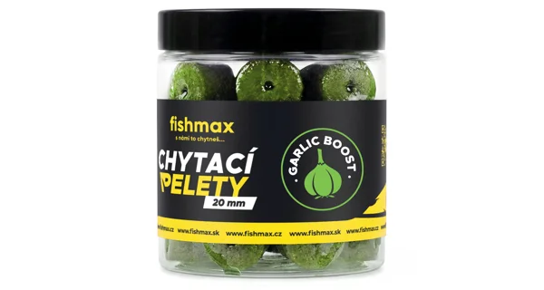 FISHMAX - Chytací pelety v dipu Garlic Boost 20 mm