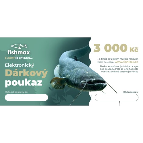 FISHMAX - Elektronický dárkový poukaz v hodnotě 3 000 Kč