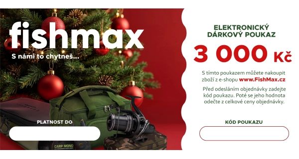 FISHMAX - Elektronický dárkový poukaz v hodnotě 3 000 Kč VÁNOCE