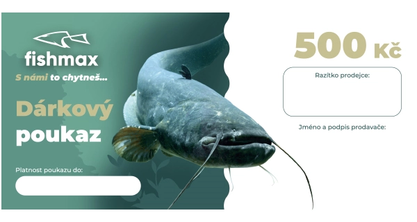 FISHMAX - Papírový dárkový poukaz 500 Kč na nákup v prodejně