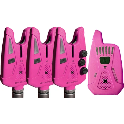 FLACARP - Sada signalizátorů X8 + příposlech RX8 3+1 Fialová