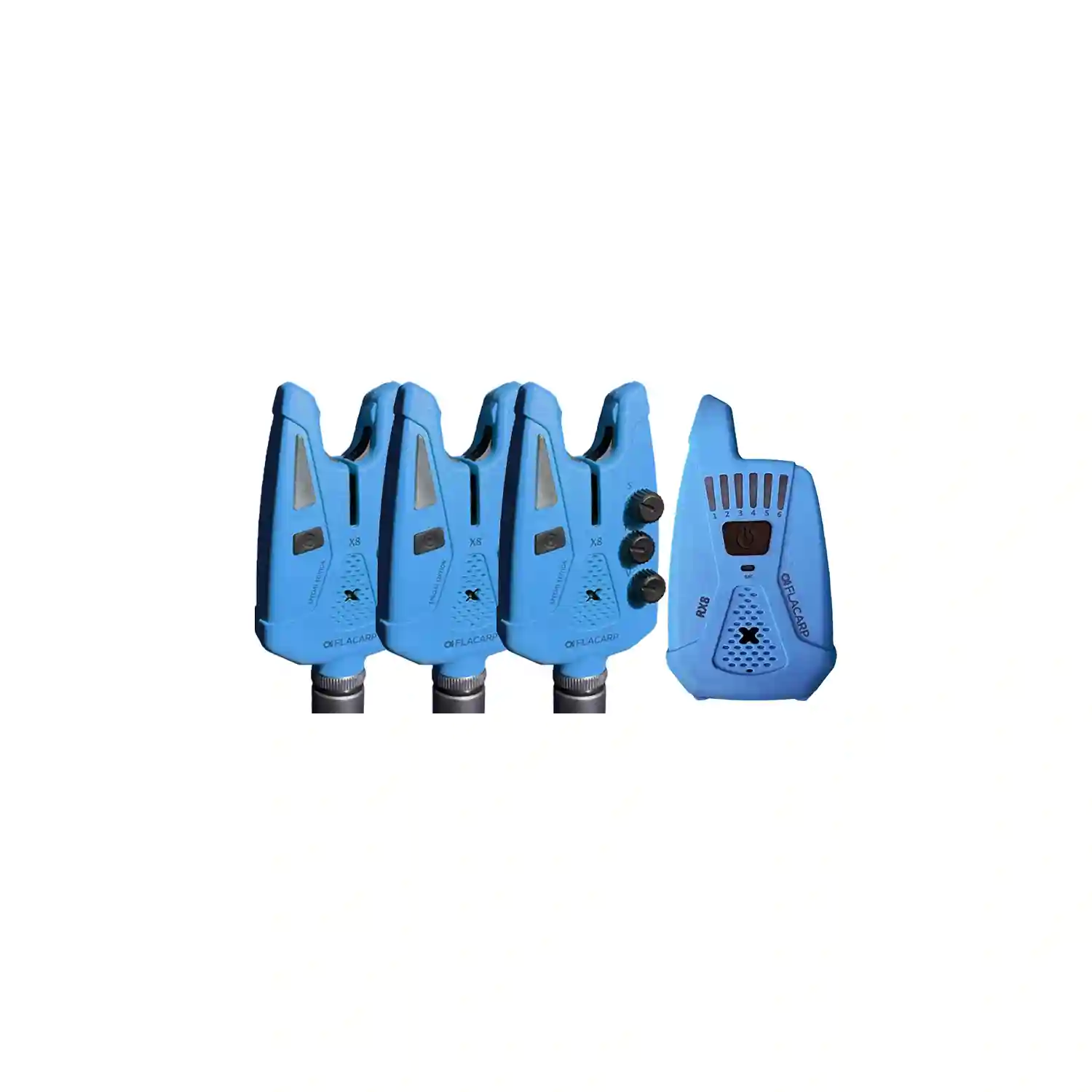 FLACARP - Sada signalizátorů X8 + příposlech RX8 3+1 Modrá