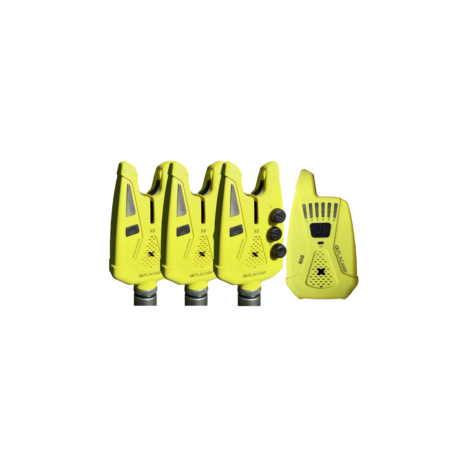 FLACARP - Sada signalizátorů X8 + příposlech RX8 3+1 Žlutá