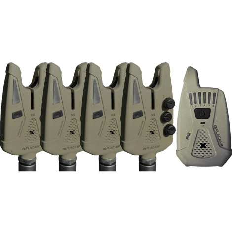 FLACARP - Sada signalizátorů X8 + příposlech RX8 4+1 Khaki