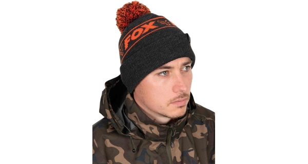 FOX - Čepice Collection Bobble Black Orange