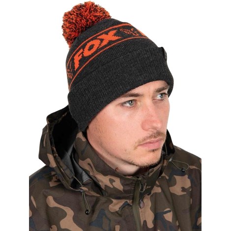 FOX - Čepice Collection Bobble Black Orange