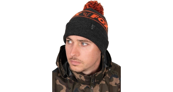 FOX - Čepice Collection Bobble Black Orange