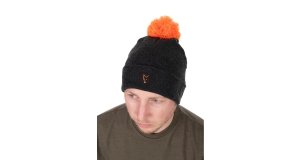 FOX - Čepice Collection Bobble Hat Black Orange