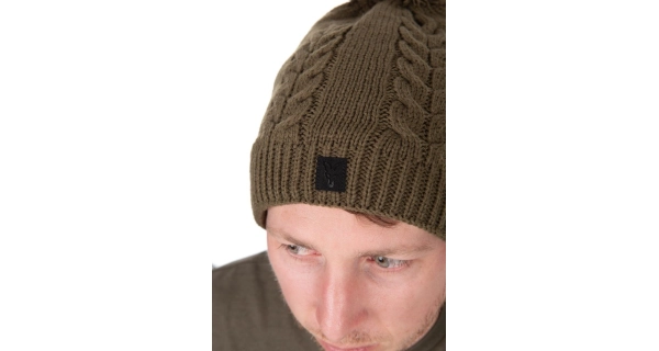 FOX - Čepice Khaki Knitted Bobble