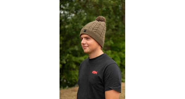 FOX - Čepice Khaki Knitted Bobble