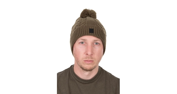 FOX - Čepice Khaki Knitted Bobble