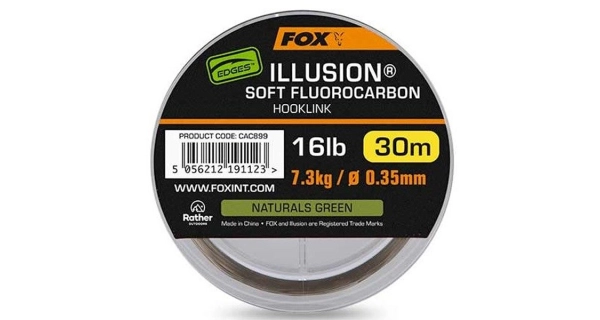 FOX - Fluorocarbon Edges Illusion Soft Hooklink Naturals Green 0,35 mm 7,3 kg 30 m