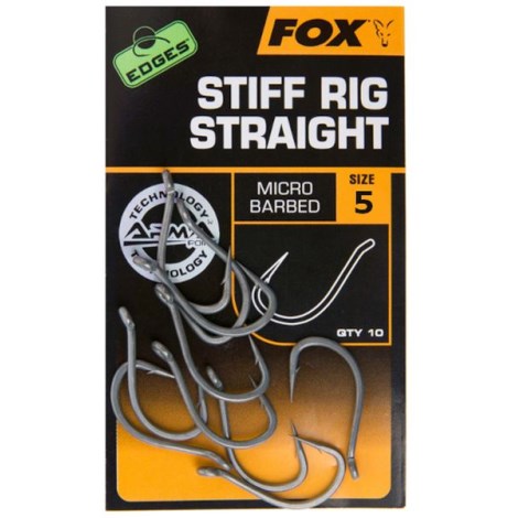 FOX - Háčky Edges Stiff Rig Straight 10 ks vel. 6