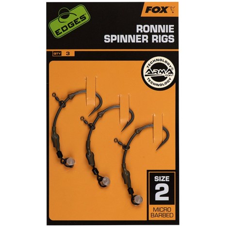 FOX - Hotový návazec Edges Ronnie Spinner Rigs Medium Curve vel. 2 3 ks