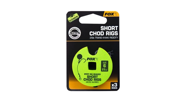 FOX - Hotový návazec Edges Stiff Chod Rig Short 6 25 lb 3 ks