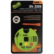 FOX - Hotový návazec Edges Zig Rigs 3 ks vel. 8 3 ft (0,9 m)