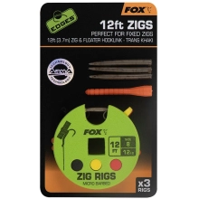 FOX - Hotový návazec Edges Zig Rigs vel. 8 12 ft 3,7 m 3 ks