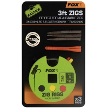 FOX - Hotový návazec Edges Zig Rigs vel. 8 3 ft 0,9 m 3 ks