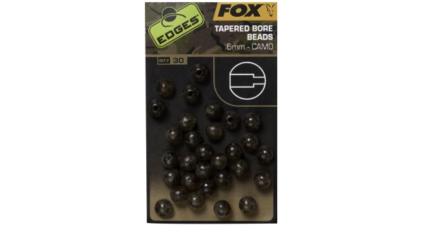 FOX - Korálky Edges Camo Tapered Bore Bead 6 mm 30 ks
