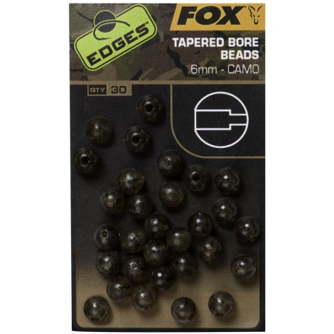 FOX - Korálky Edges Camo Tapered Bore Bead 6 mm 30 ks