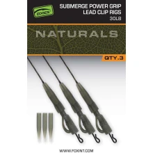 FOX - Montáž Naturals Submerge Power Grip Lead Clip Leaders 75 cm 30 lb 3 ks