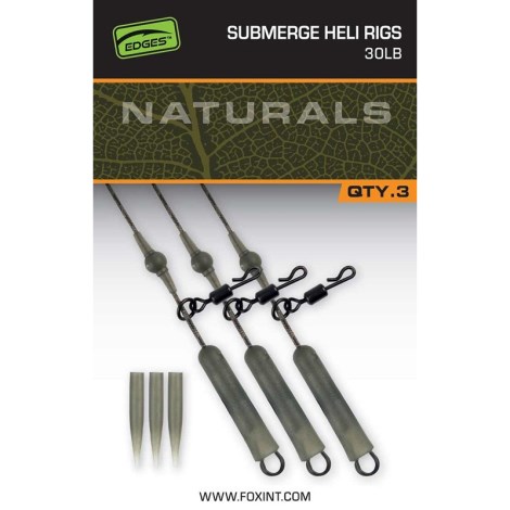 FOX - Montáž Naturals Submerged Heli Rigs Leaders 75 cm 30 lb 3 ks