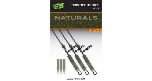 FOX - Montáž Naturals Submerged Heli Rigs Leaders 75 cm 40 lb 3 ks