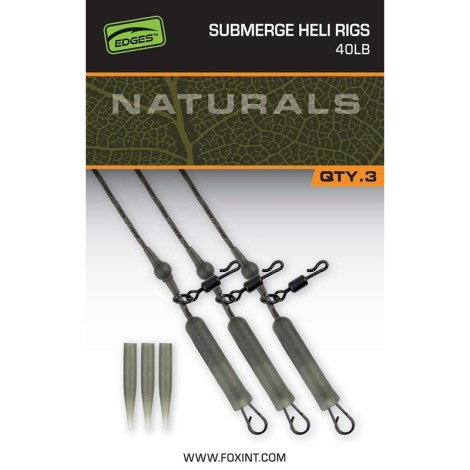 FOX - Montáž Naturals Submerged Heli Rigs Leaders 75 cm 40 lb 3 ks