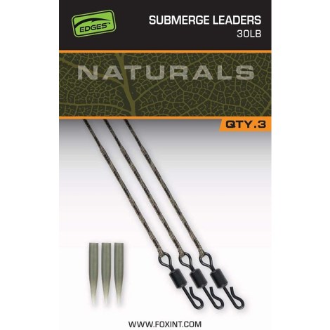 FOX - Montáž Naturals Submerged Leaders 75 cm 30 lb 3 ks