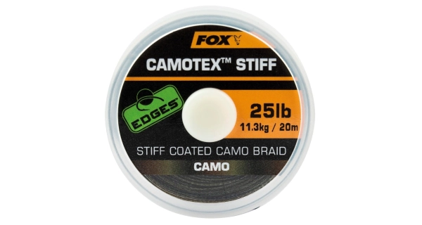 FOX - Návazcová šňůrka Edges Camotex Stiff 35 lb 15,9 kg 20 m