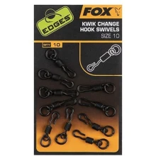 FOX - Obratlík Edges Kwik Change Hook Swivel vel. 10 10 ks