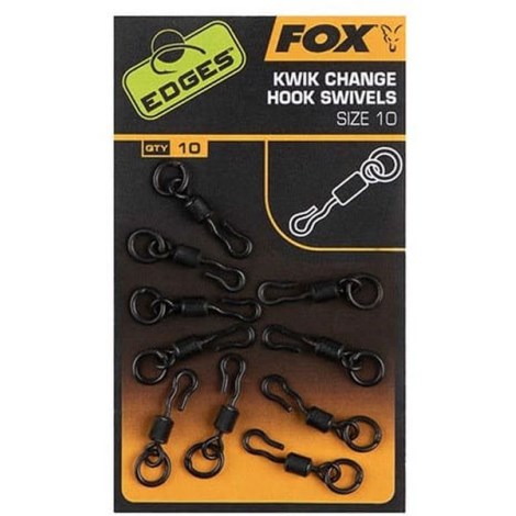 FOX - Obratlík Edges Kwik Change Hook Swivel vel. 10 10 ks