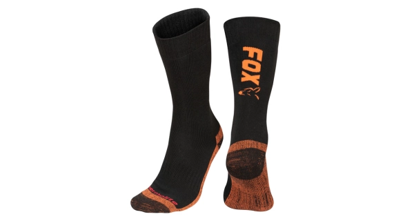 FOX - Ponožky Collection Socks Black Orange Thermolite Long Sock vel. 40–43