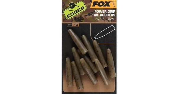 FOX - Převleky Edges Camo Powergrip Tail Rubbers 10 ks vel. 7