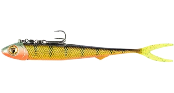 FOX RAGE - Gumová nástraha Pelagic Ready Rig Slick Finesse Natural Perch 16 cm 40 g