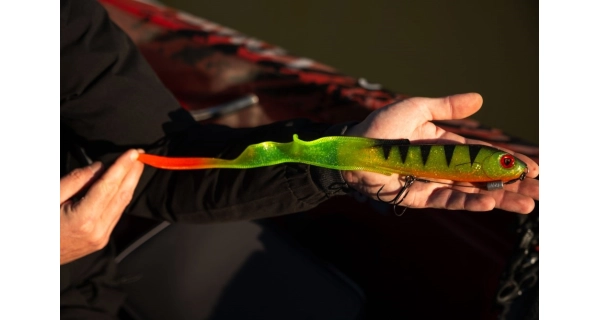 FOX RAGE - Gumová nástraha Slick Eel UV Hot Olive vel. 1/0 28 cm