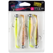 FOX RAGE - Gumová nástraha UV Slick Shad Mixed Colour Pack Loaded 9 cm 7 g 4 ks