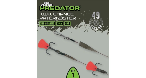 FOX RAGE - Hotový návazec Kwik Change Paternoster Trace Barbed 40 lb vel. 8