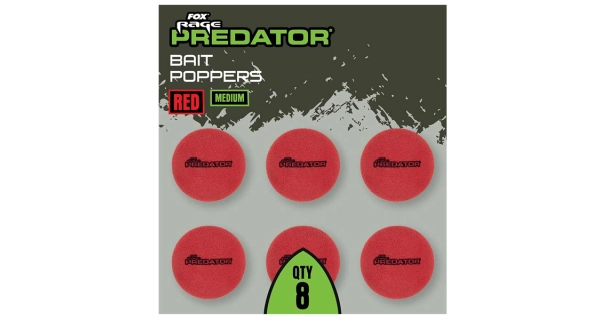 FOX RAGE - Pěnové boilie Bait Poppers Red Medium 8 ks