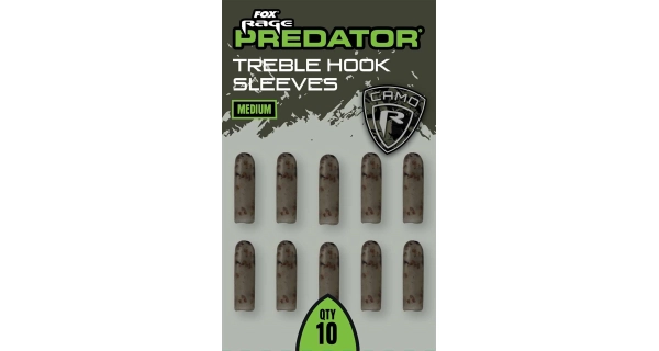 FOX RAGE - Převleky na trojháčky Camo Treble Hook Sleeves Medium 10 ks