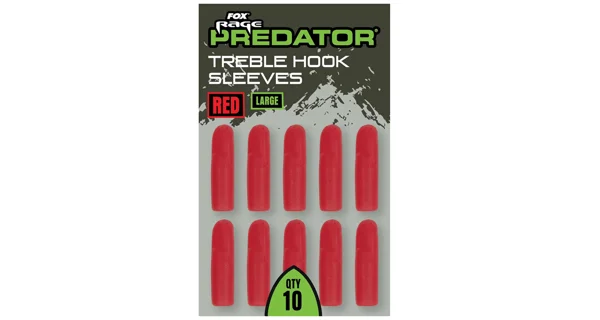FOX RAGE - Převleky Red Treble Hook Sleeves Large 10 ks
