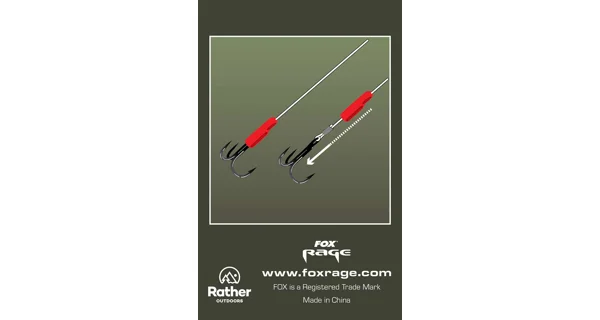 FOX RAGE - Převleky Red Treble Hook Sleeves Large 10 ks