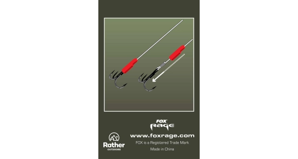 FOX RAGE - Převleky Red Treble Hook Sleeves Medium 10 ks