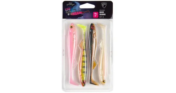 FOX RAGE - Sada gumových nástrah Slick Shad UV Mixed Colour Packs Clear Water 11 cm 4 ks
