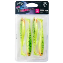 FOX RAGE - Sada gumových nástrah Slick Shad UV Single Colour Packs Lemontiger 11 cm 4 ks