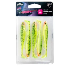FOX RAGE - Sada gumových nástrah Slick Shad UV Single Colour Packs Lemontiger 9 cm 5 ks
