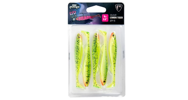 FOX RAGE - Sada gumových nástrah Slick Shad UV Single Colour Packs Lemontiger 9 cm 5 ks