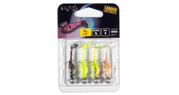 FOX RAGE - Sada nástrah Ultra UV Micro Fry Mixed Colour Lure Pack Loaded 3 g 4 cm